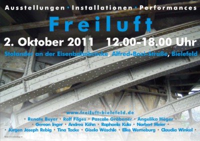 Freiluft am 2. Oktober 2011, 12-18 Uhr am Stolander an der alten Eisenbahnbrücke, Alfred-Bozi-Straße, 33602 Bielefeld